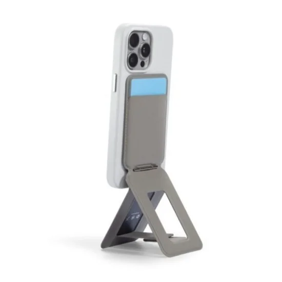 Moft Ms027W-1-Me-Nvbu Snap-On Iphone Stand & Wallet - Gray